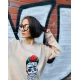 Unisex Sweatshirt Bisiklet Yaka Frida Bej